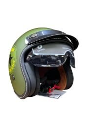 SHIRO Mat Yeşil Yarım Kask