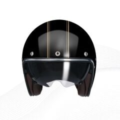 SHIRO Siyah Gold Çizgili Yarım Kask